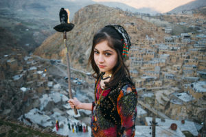 Kurdish child in traditional dress for Nowruz